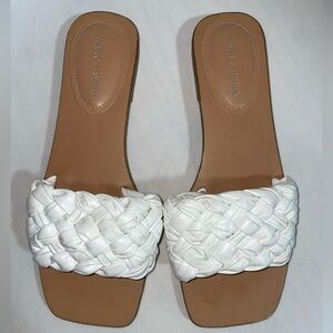 Marc Fisher White Braided Slide Sandals – 8.5M